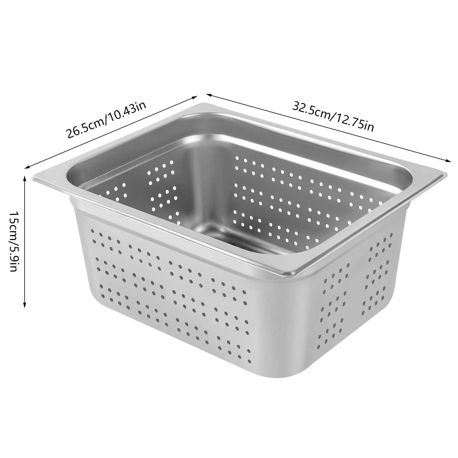 NEW!1/2-Size Perforated Stainless Steel Steam Table Food Pan 6″ Deep Hotel Pan