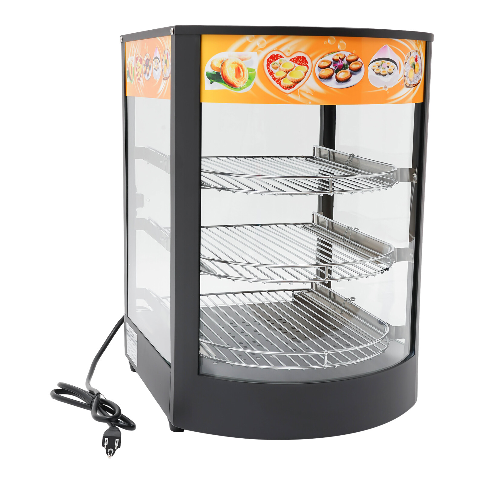 3-tier Commercial Food Warmer Display Case Warming Cabinet For Pizza Tart Burger