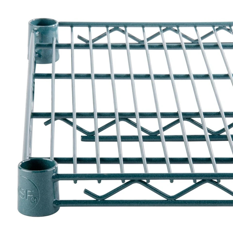 (2 PK) Green Epoxy Wire Shelving Sections 24in Depth 8 Sizes Walk In Cooler NSF