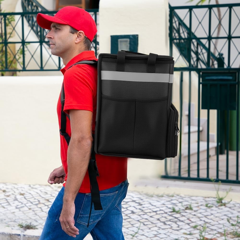 Food Delivery Bag,Large Insulated Backpack for Doordash/Uber Eeats, Expandabl…