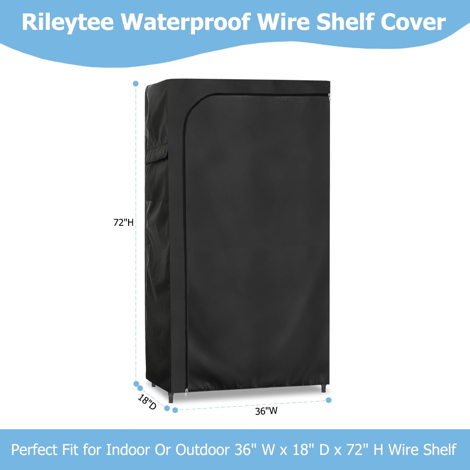 Rileytee Wire Shelf Coverheavy Duty 600D Dustproof Waterproof Shelf Covers For
