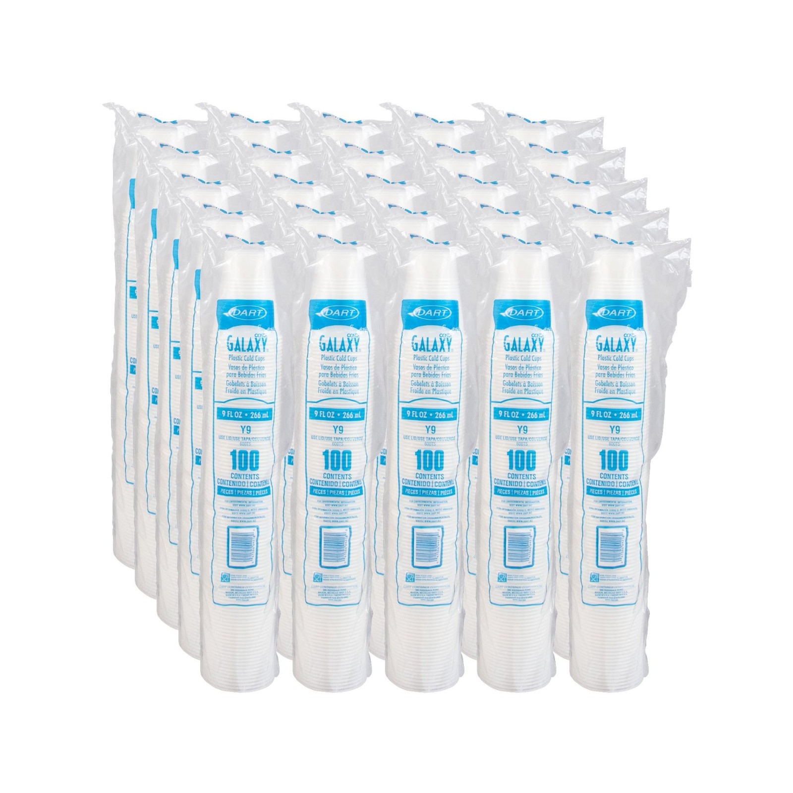 Dart Y9 Conex Galaxy 9 oz Translucent Polystyrene Cold Drink Cups 2,500/Case