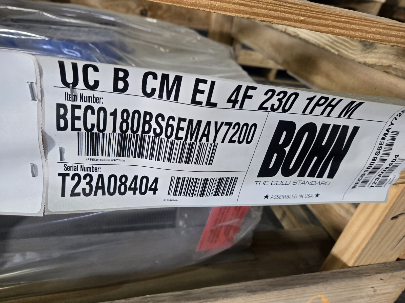 NEW Bohn BEC0180BS6EM Walk-In 18,000 BTU Freezer/Cooler Center Mount Evaporator
