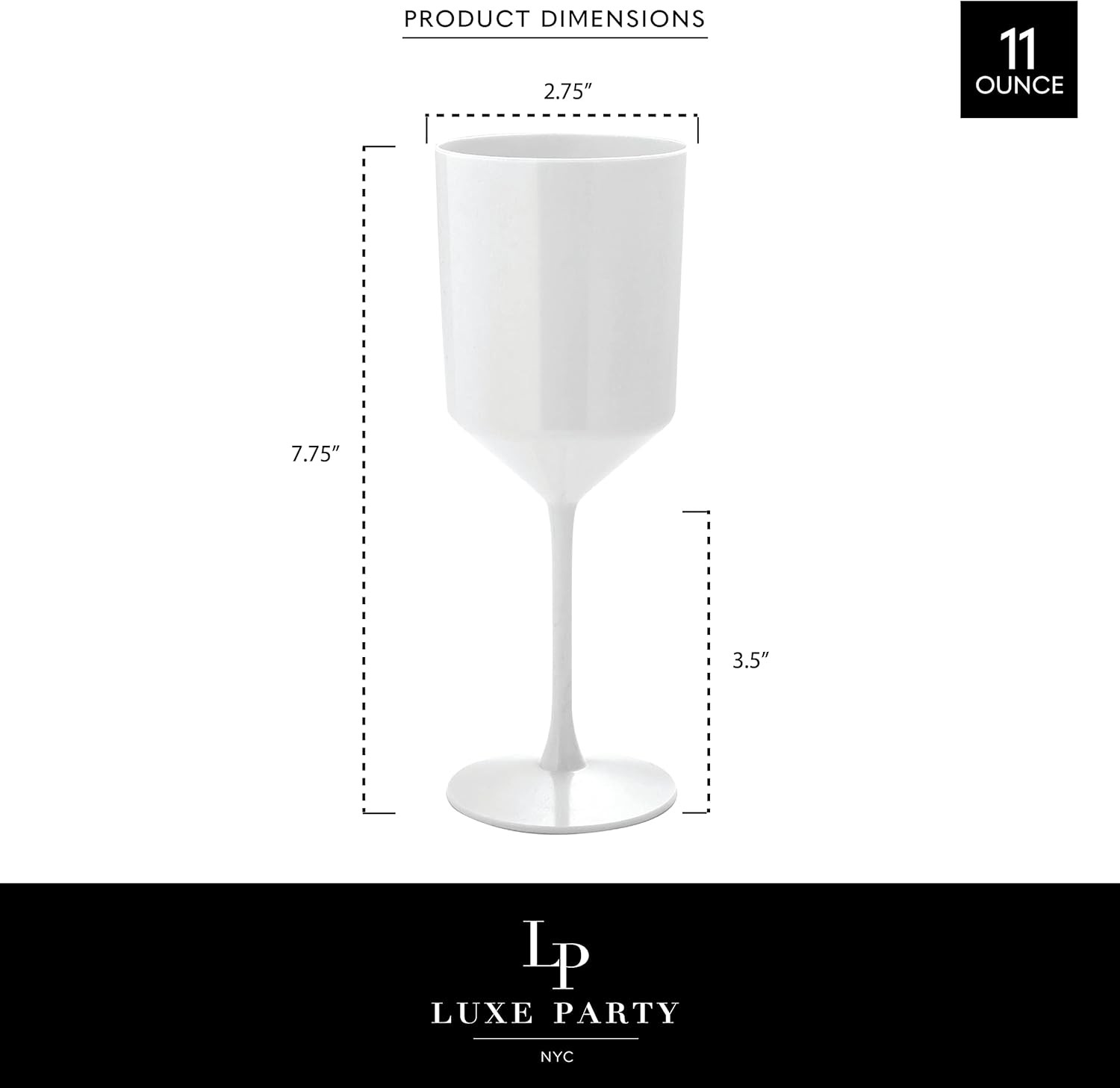 24 Pack Disposable Wine Glasses | 11oz. | Premium Plastic | One Piece |Goblets |