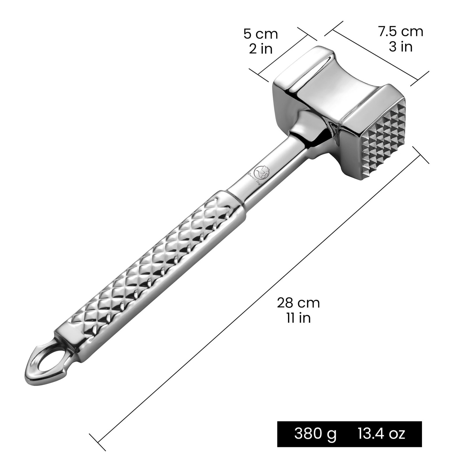 Stainless Steel Meat Tenderizer Tool, Premium 11*3*2 inches, Original Edition