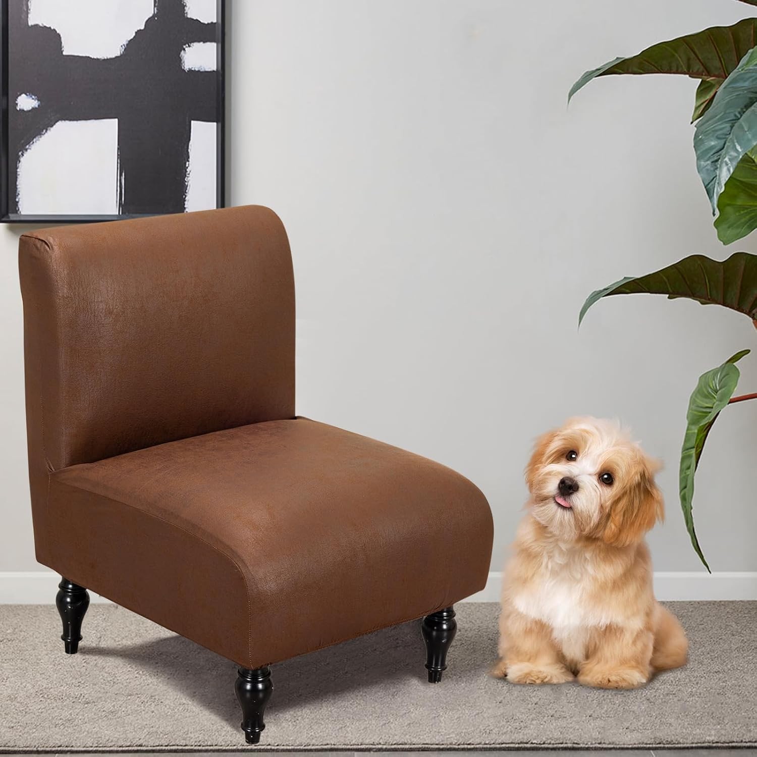 Armless Accent Chair Cover Slipcover, Stretch Spandex Chair Covers for Living