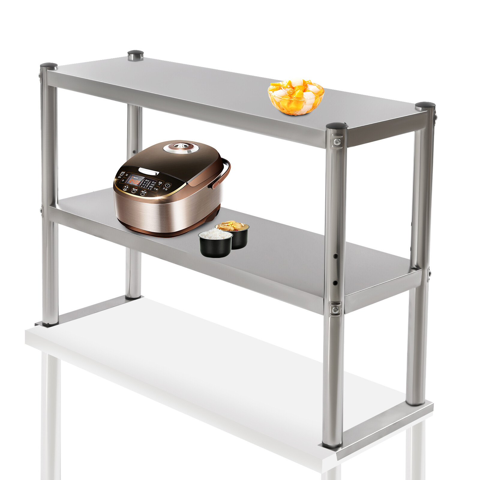 12″x36″ Stainless Steel Commercial Wide Double shelf for Prep Table w/Accessorie