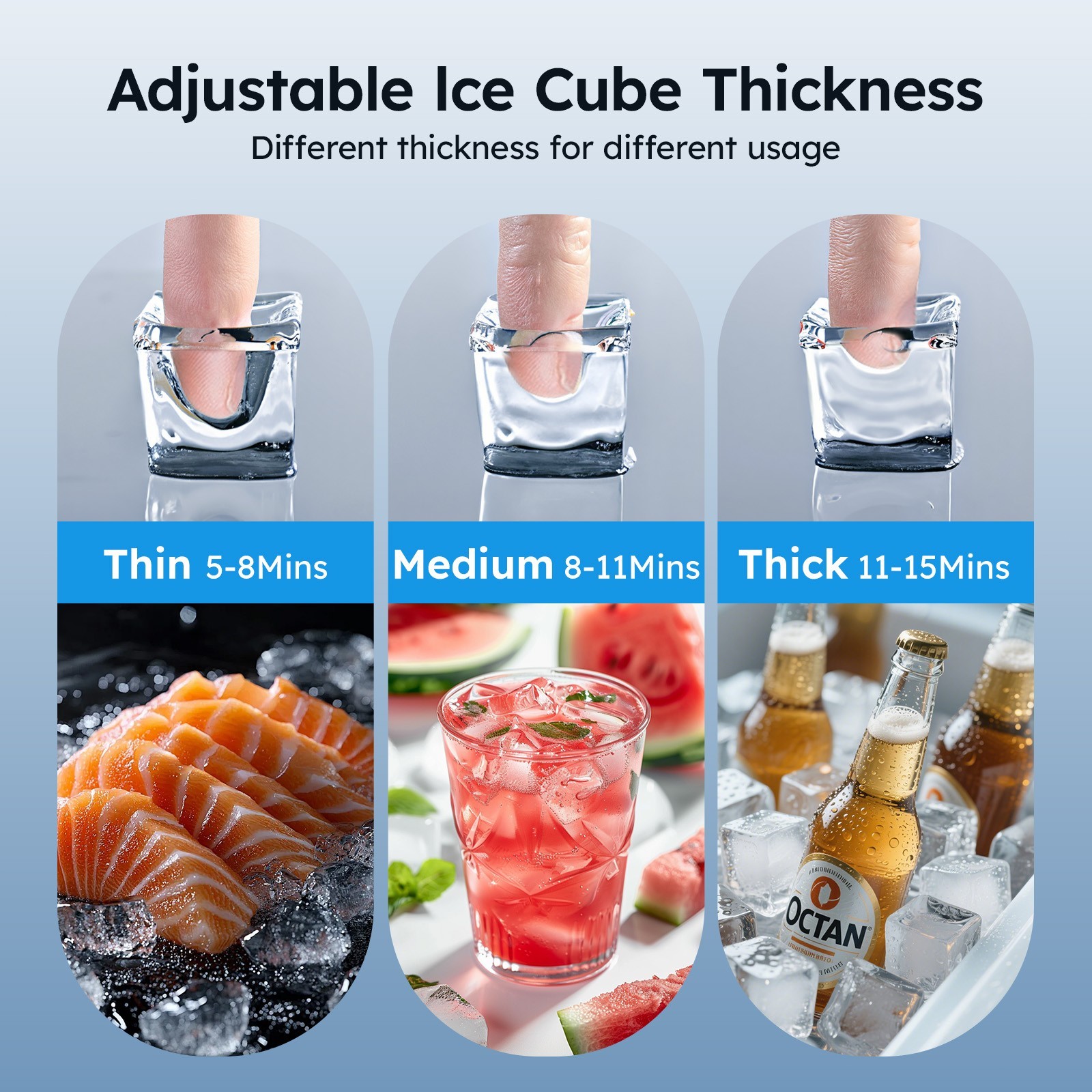 Commercial Ice Maker Machine 550lbs/24h,Large Capacity 400lbs with Self Cleaning
