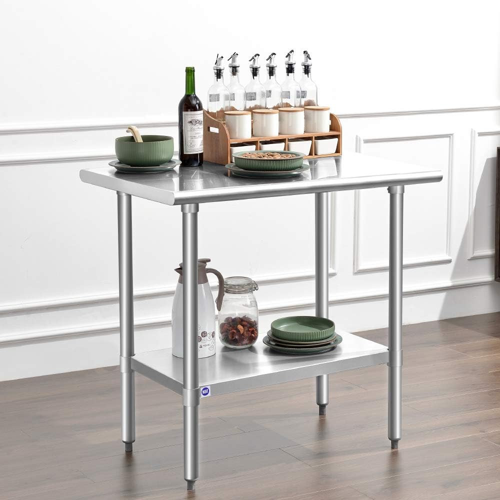 Stainless Steel Table for Prep & Work 24X36 Inches, NSF Metal Commercial Kitchen