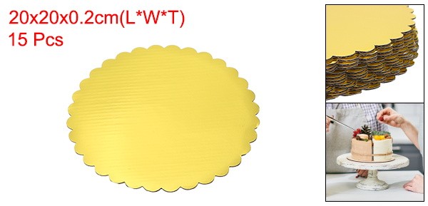 15pcs Cake Board Round, 8 inch Cake Circle Base Cake Plate Gold