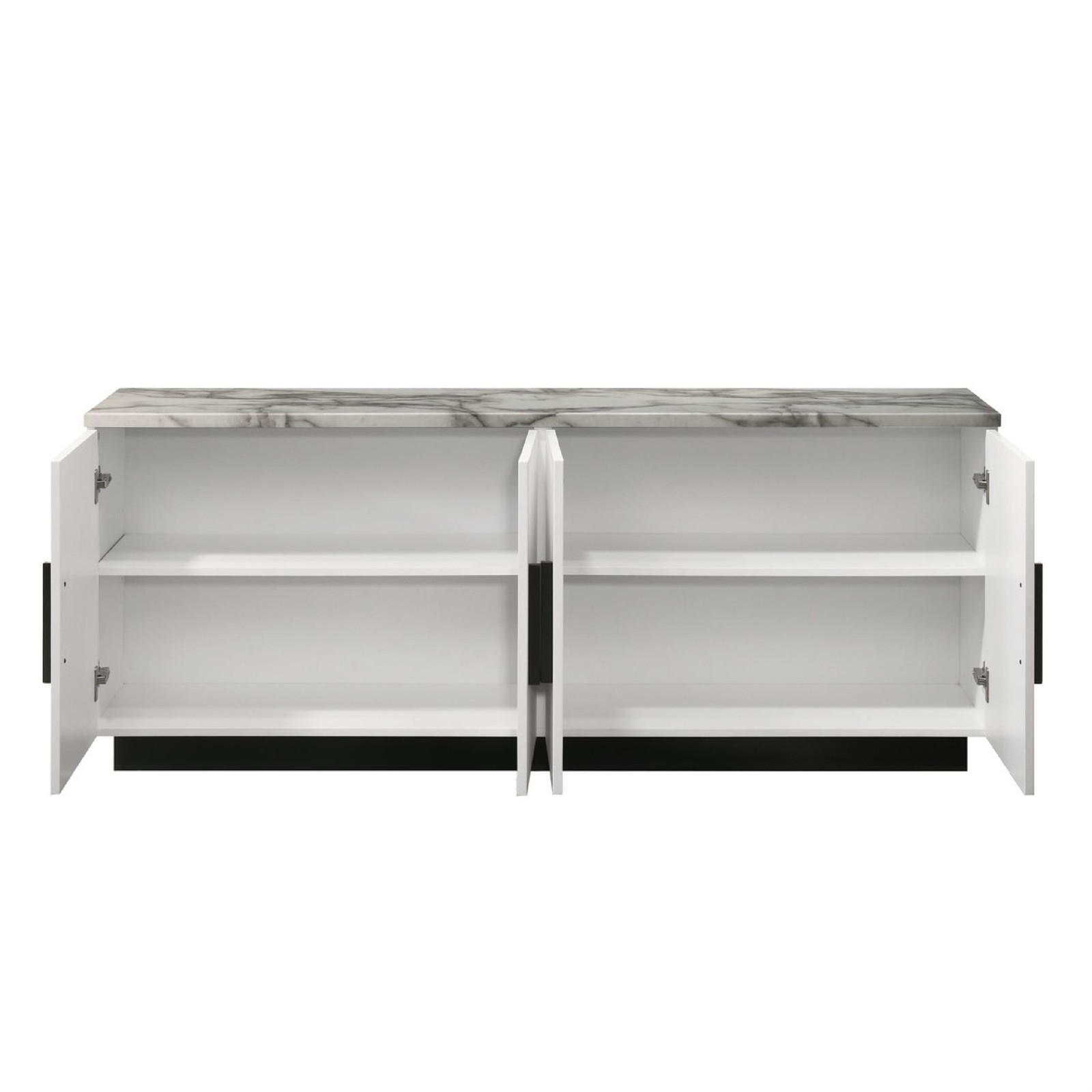 Sda Sideboard Buffet Console- 4 Doors with Adjustable Shelf- White 63 Inch
