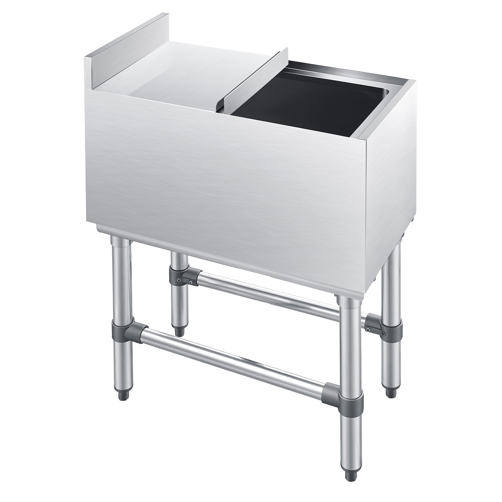 Uimoso 39.6 Qt Commercial Ice Bin 12 x 24 in Underbar Ice Bin with Sliding Cover