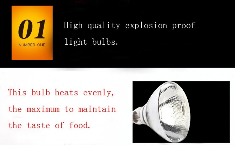 Universal 2 Heads Food Insulation Lamps 110V Warmer 250W*2 Sliver Adjustable