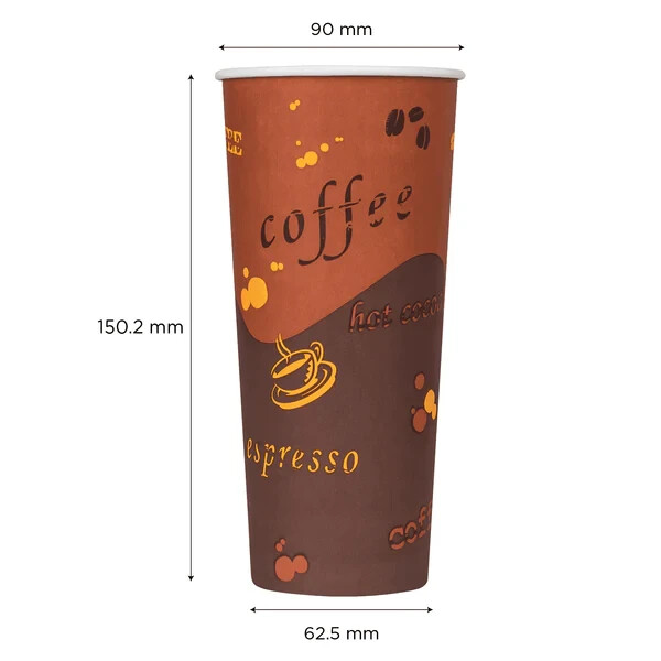 Karat 24oz Paper Hot Cups – Coffee (90mm) – 500 ct, C-K524