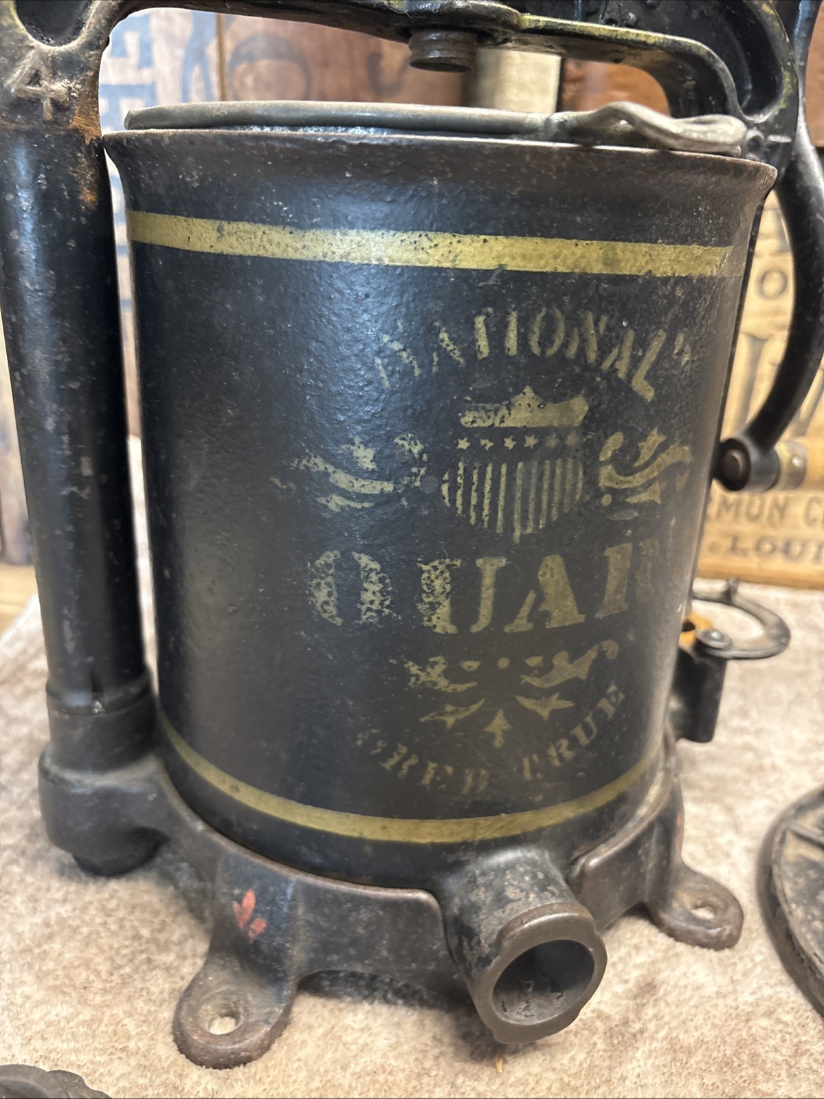 Antique Cast Iron National 4 Quart Fruit Press Sausage Stuffer Philadelphia 1897