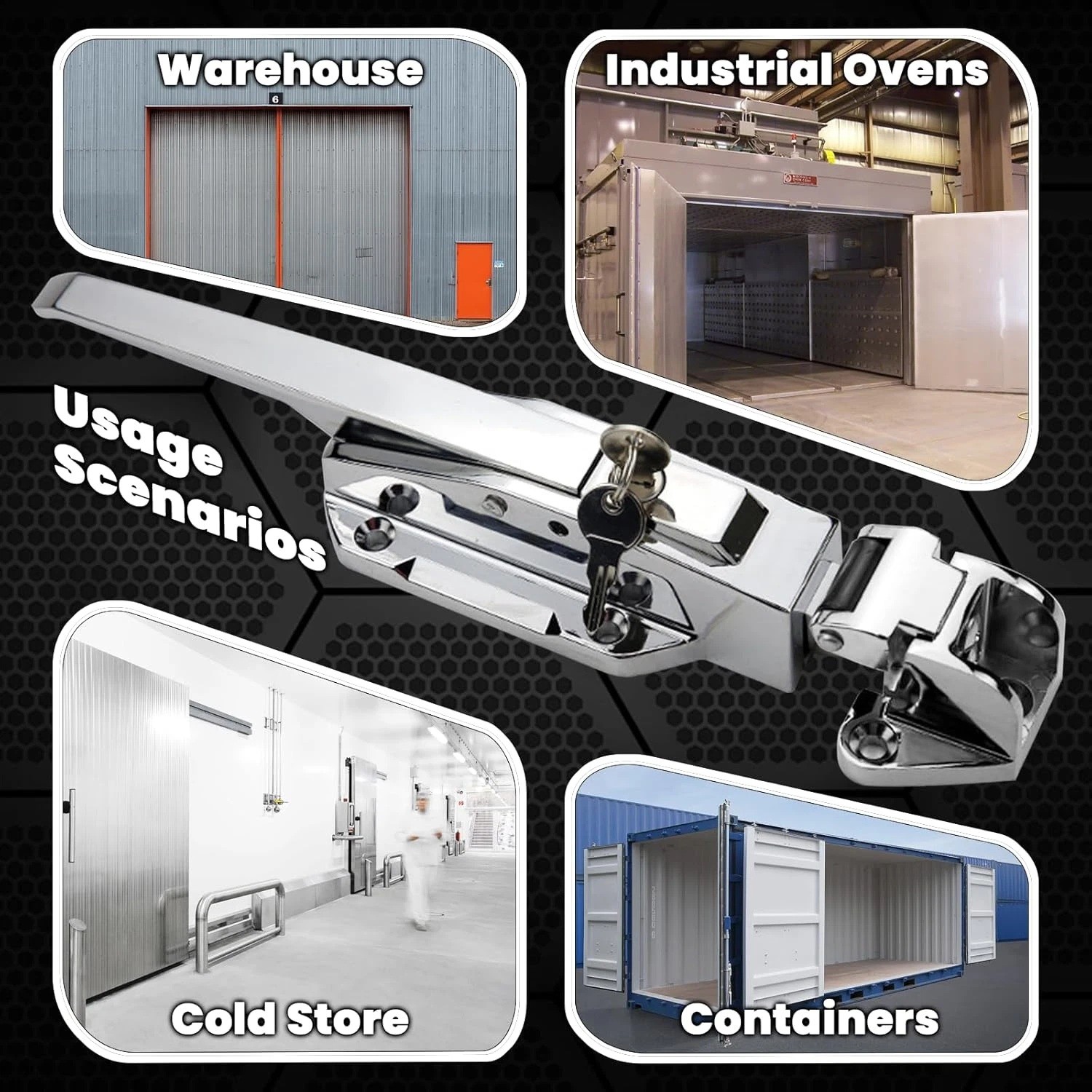 Duty Walk-In Cooler Door Closer Complete Latch Freezer Doors Handle 1/8 -1/4 in