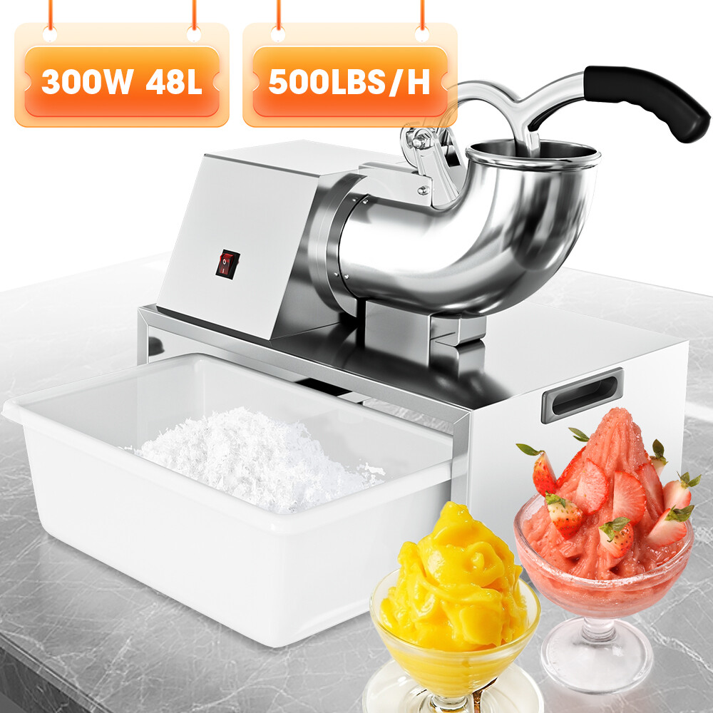 500lbs Commercial Ice Crusher Shaver Four Blades Snow Cone Machine Safety Switch
