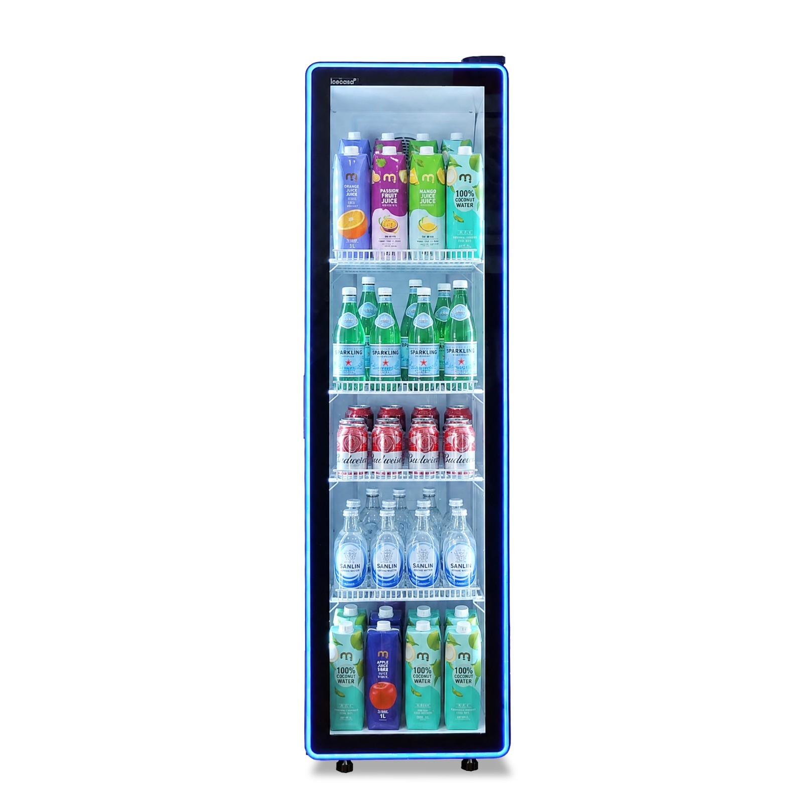 ICECASA 10 Cu.ft Upright Beverage Refrigerator Glass Door Merchandiser Showcase