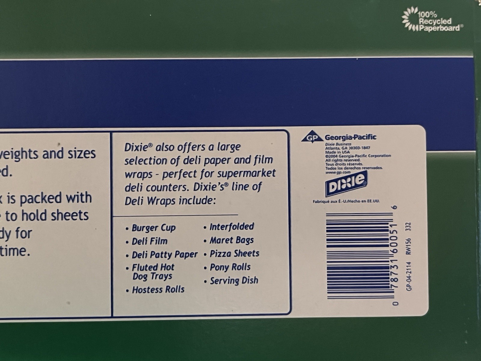 15″x10.75″ DIXIE RITE WRAP INTERFOLD DELI LIGHT WEIGHT DRY WAX PAPER 2000 SHEETS