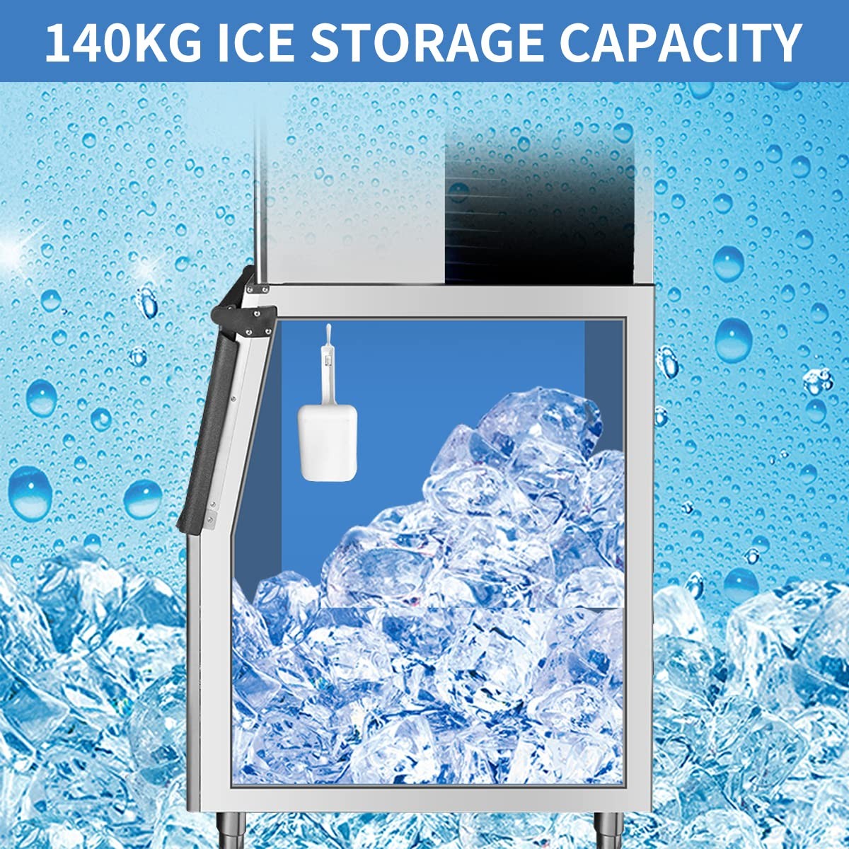 700Lb/24H Commercial Ice Maker Built-in Ice Cube Machine with 440Lbs Ice Storage
