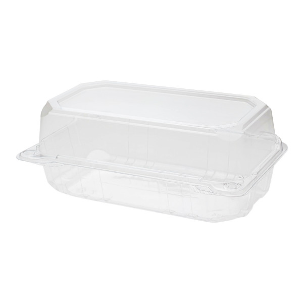 Karat 9″ x 5″ PET Plastic Hinged Containers – 250 pcs, FP-HC95PET-1C
