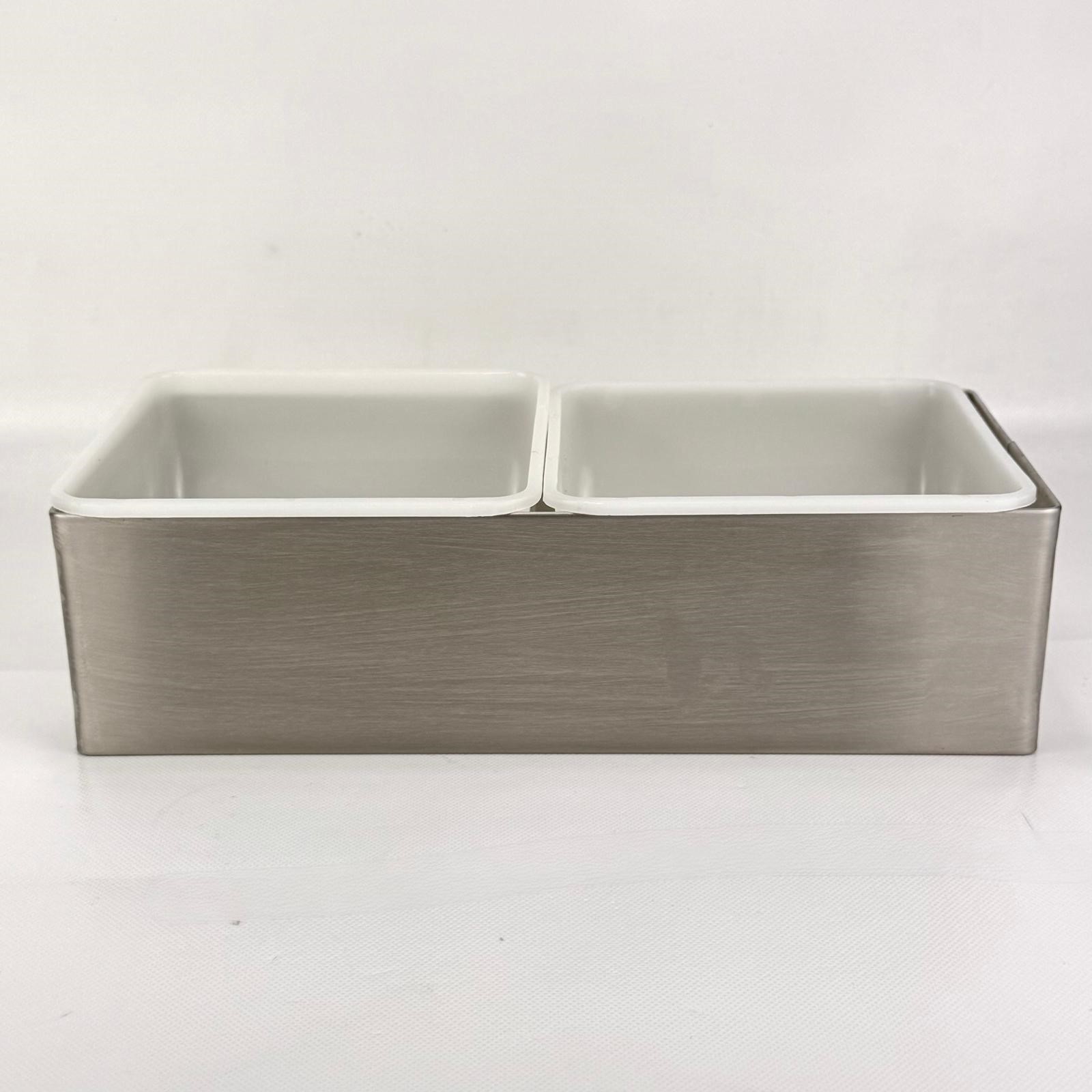 Carlisle Stainless Steel Condiment Server Bar Caddy Dispenser 2 Qt. Compartments