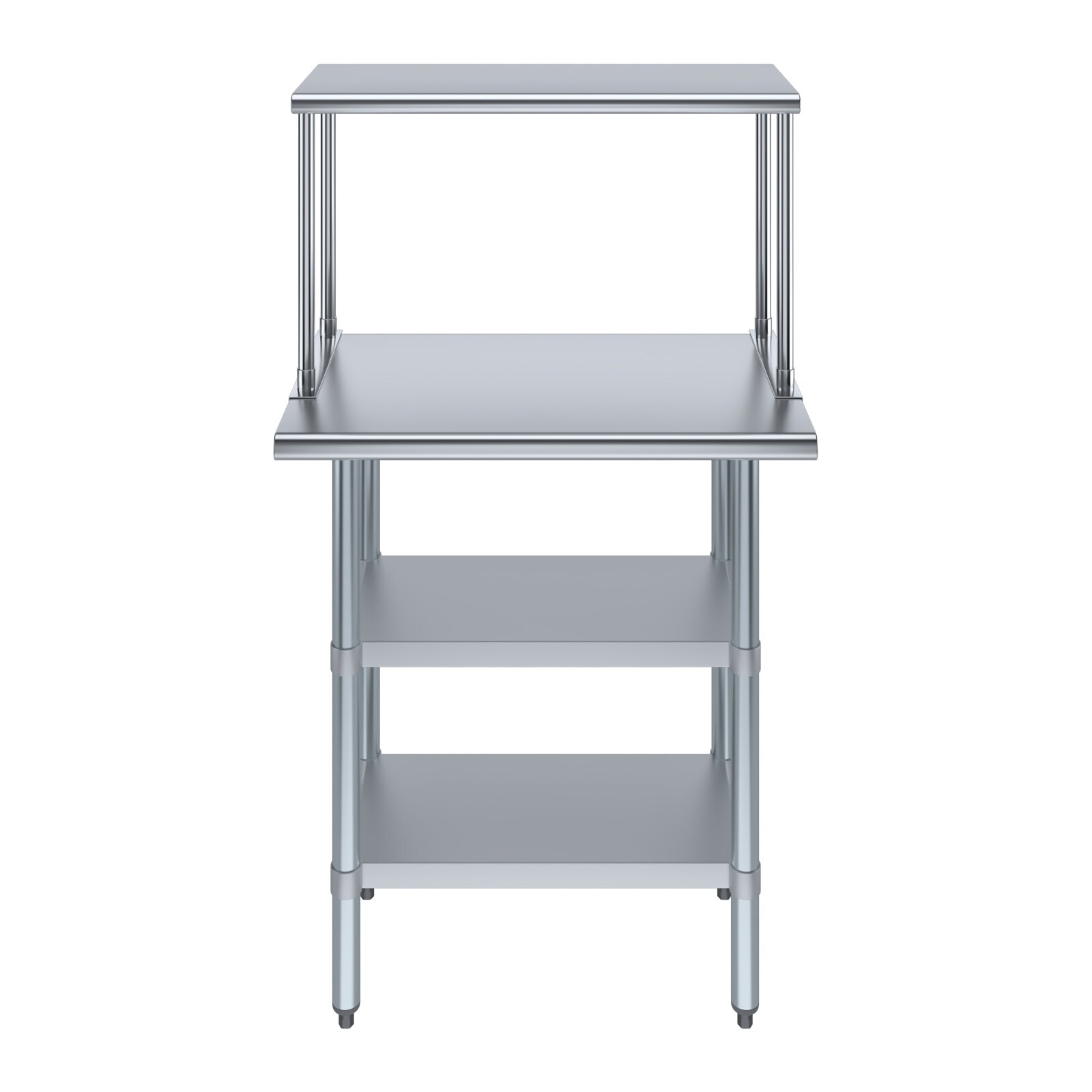 18 in. x 30 in. Stainless Steel Table with 2 Undershelves and Single Overshelf