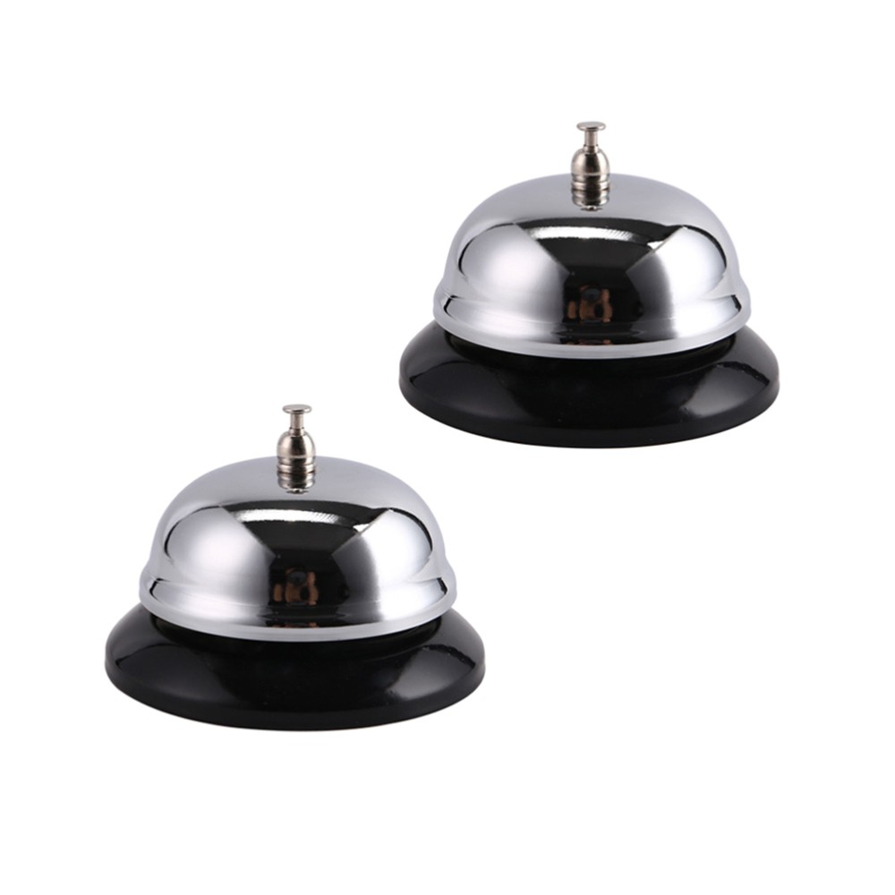 2 Pcs Stainless Steel Service Bell Restaurant Call Bell Reception