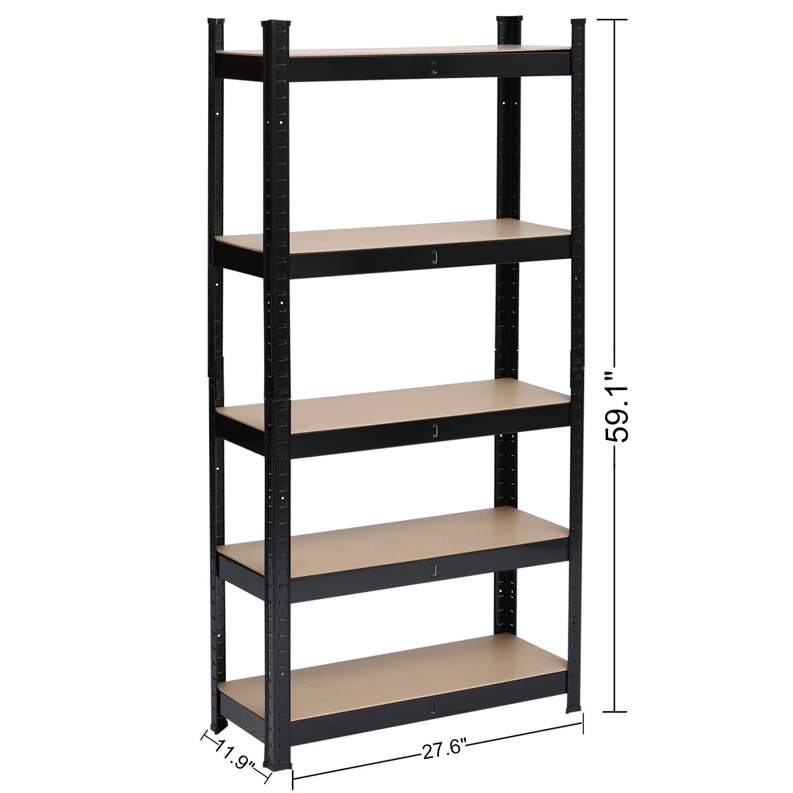 6 Size Heavy Duty Shelf Garage Steel Metal Storage 5 Level Adjustable Shelf