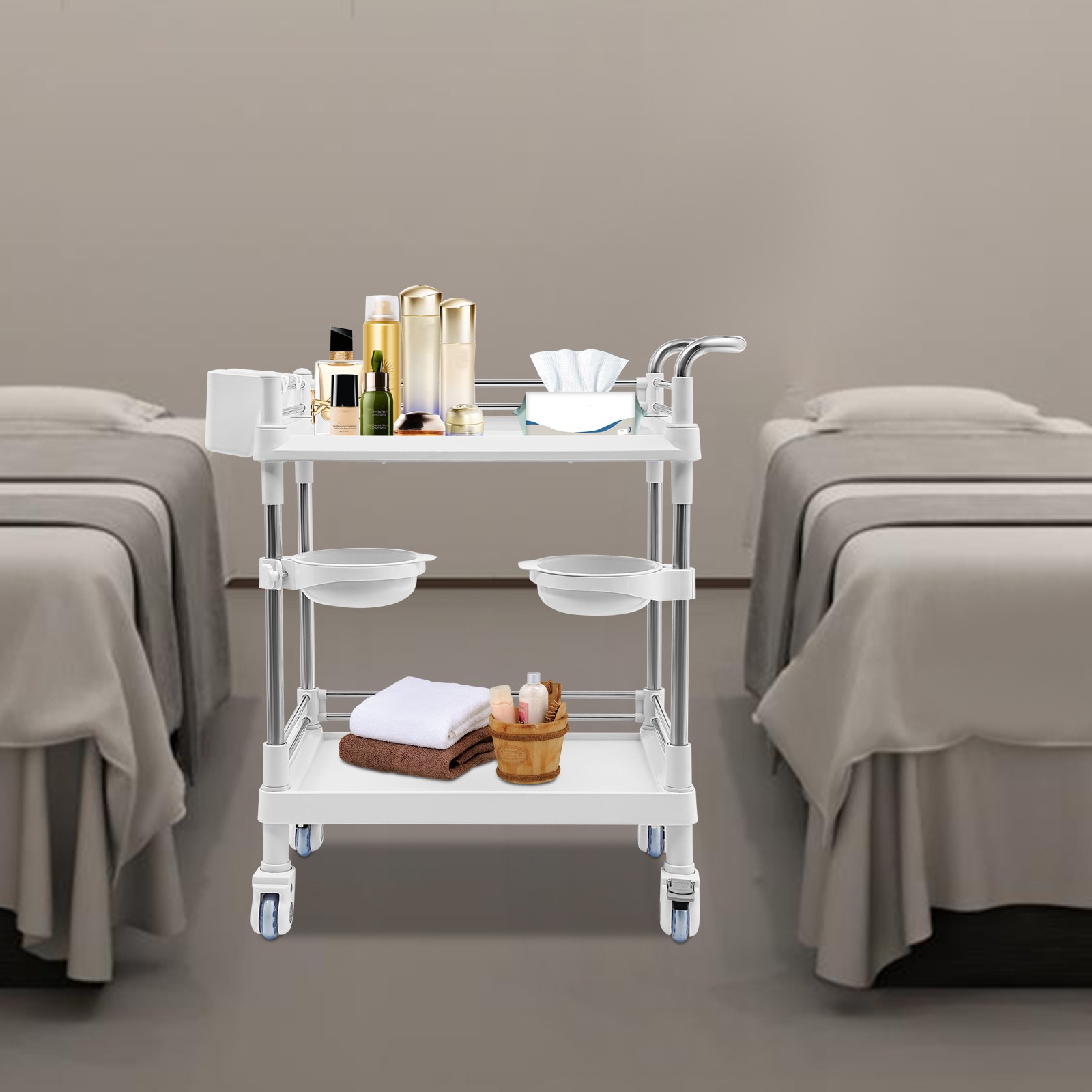 Mobile Utility Cart with Wheels Professional Medical Trolley Cart Storage Cart