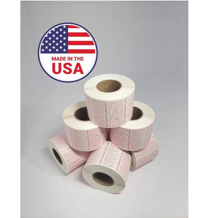Food Safe Handling Instructions Label 1 Roll 1000 Labels 2.25 x 1.125 Inches