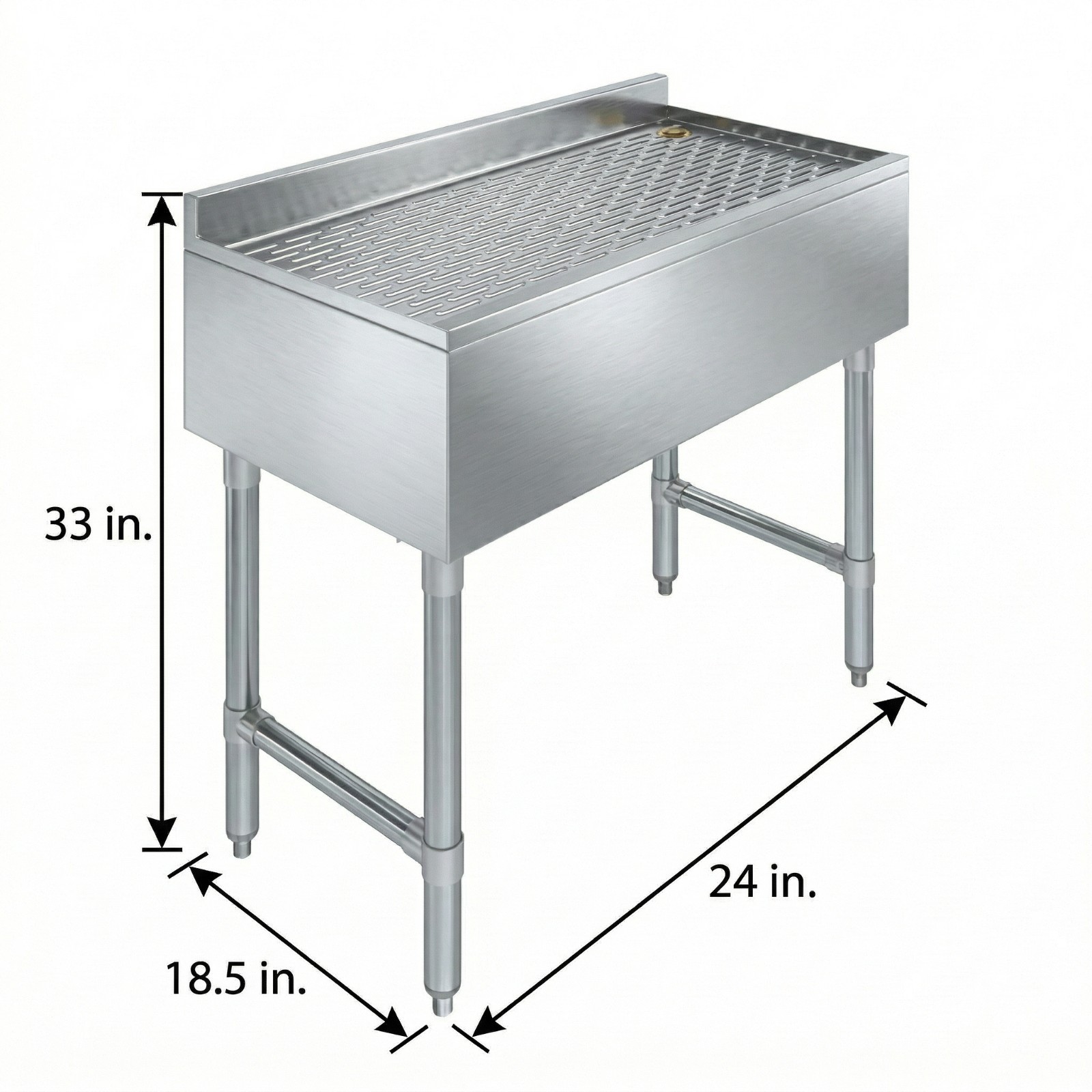 AmGood 24 in. x 18 in. Stainless Steel Underbar Drainboard