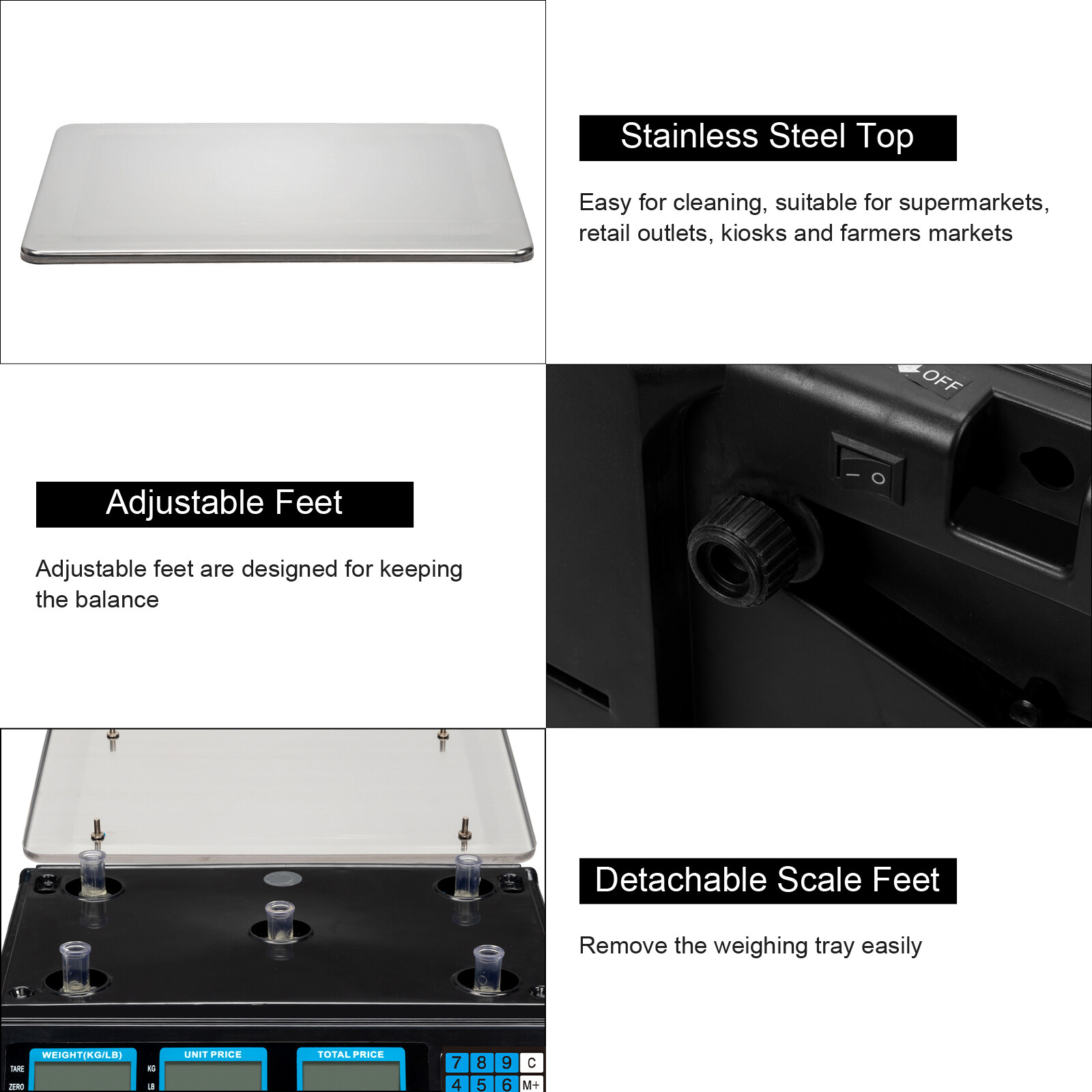 88.2lbs 40kg Digital Weight Price Computing Scale for Food Meat Market Store NEW