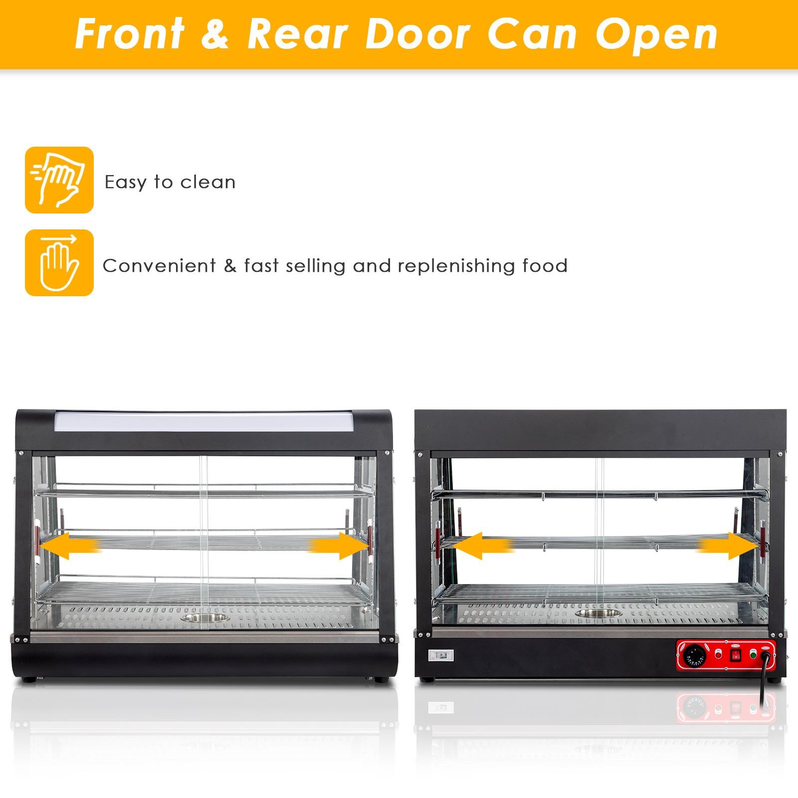 3 Tier 35″ Electric Food Warmer Display Case Commercial Pizza Hamburger Showcase