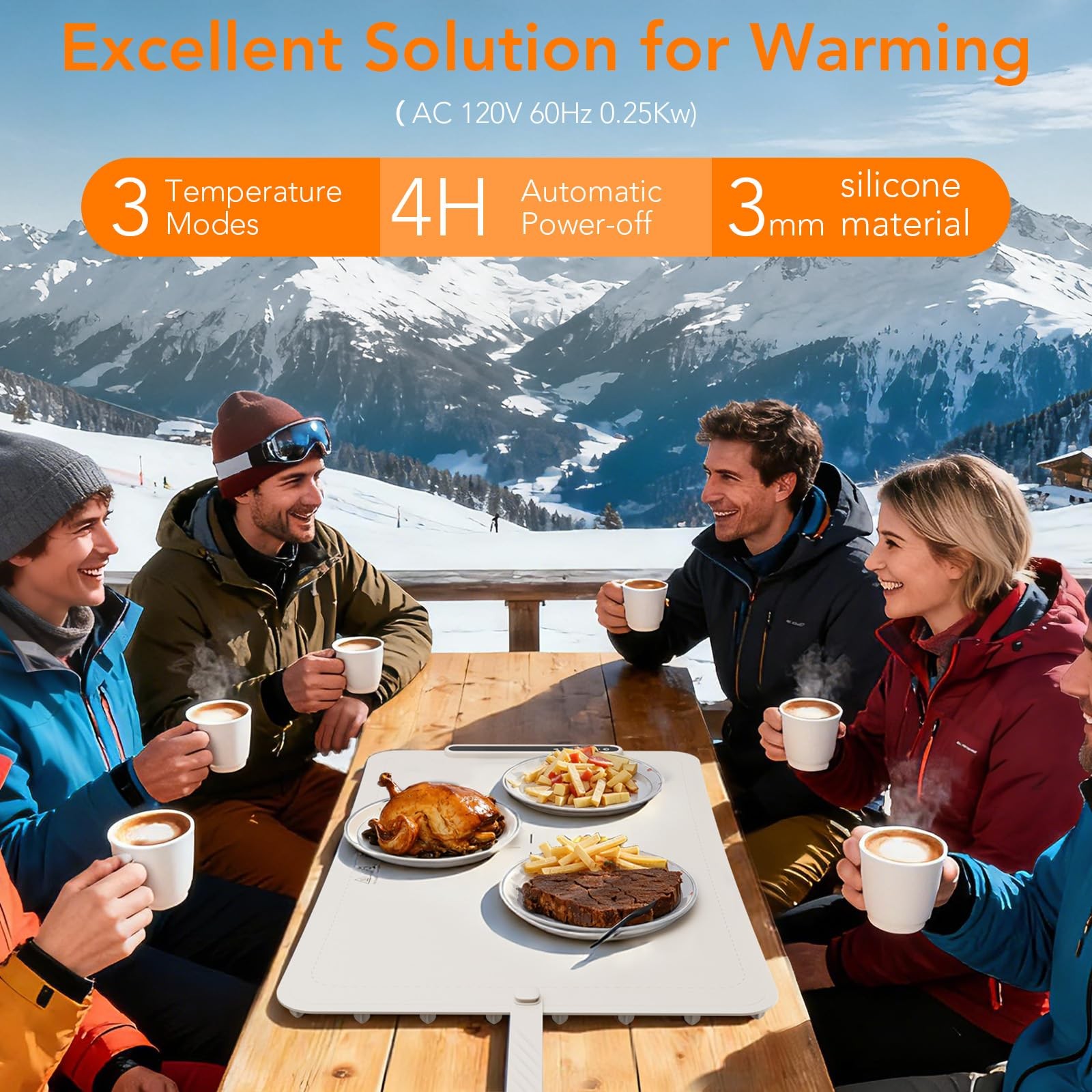 COWSAR Food Warming Mat-Max Temp 212℉,Fast Heating Silicone Electric Warming