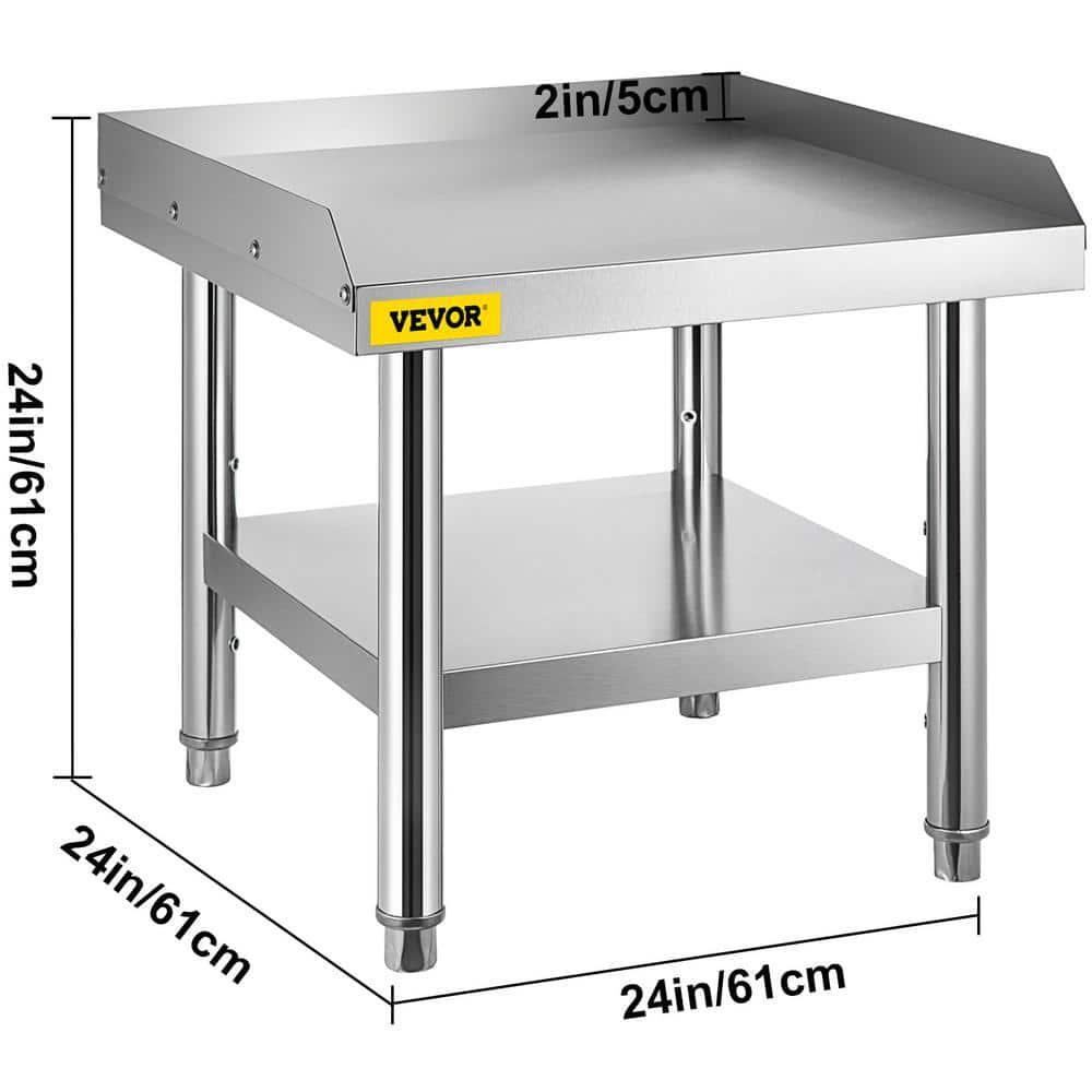 Equipment Grill Stand Stainless Steel 24x24x 24 in. Table Adjustable Undershelf