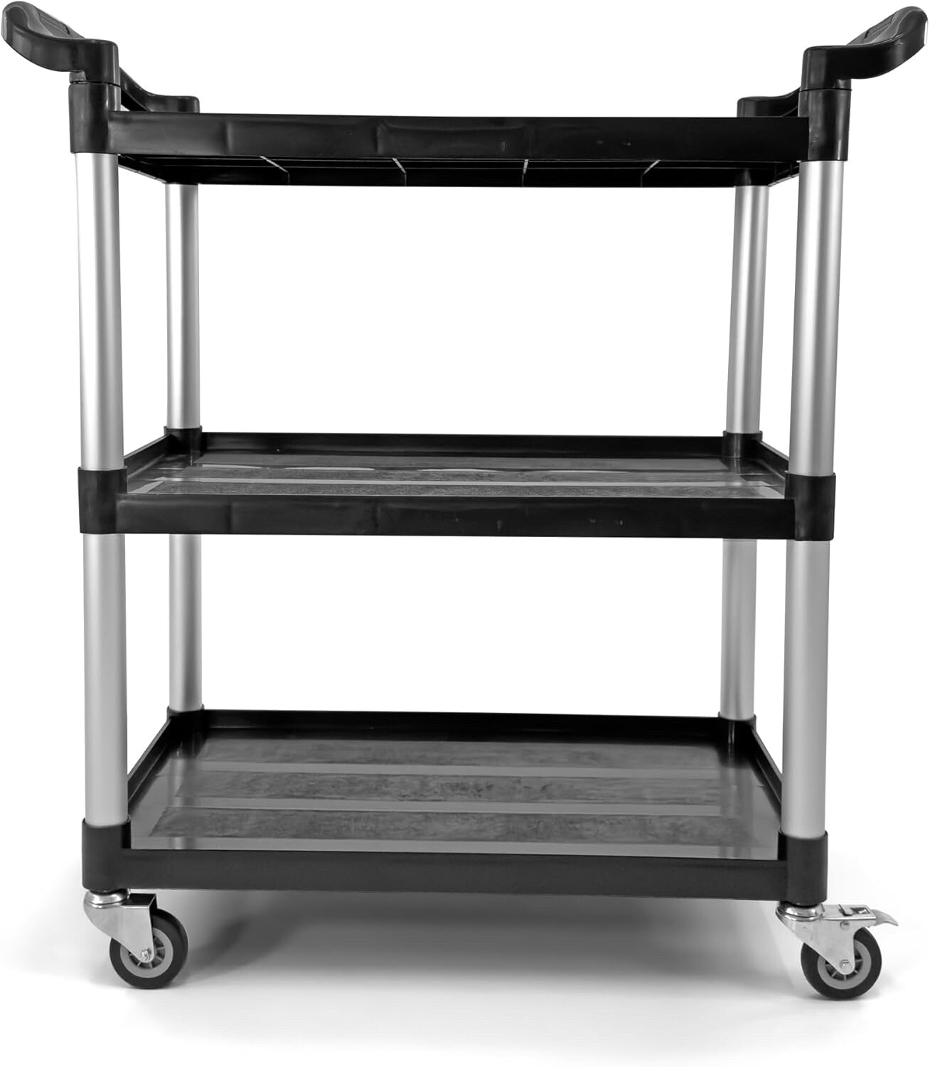 Commercial 3-Shelf Rolling Service Utility Cart | Capacity 390 lbs. | 37″ x 33″