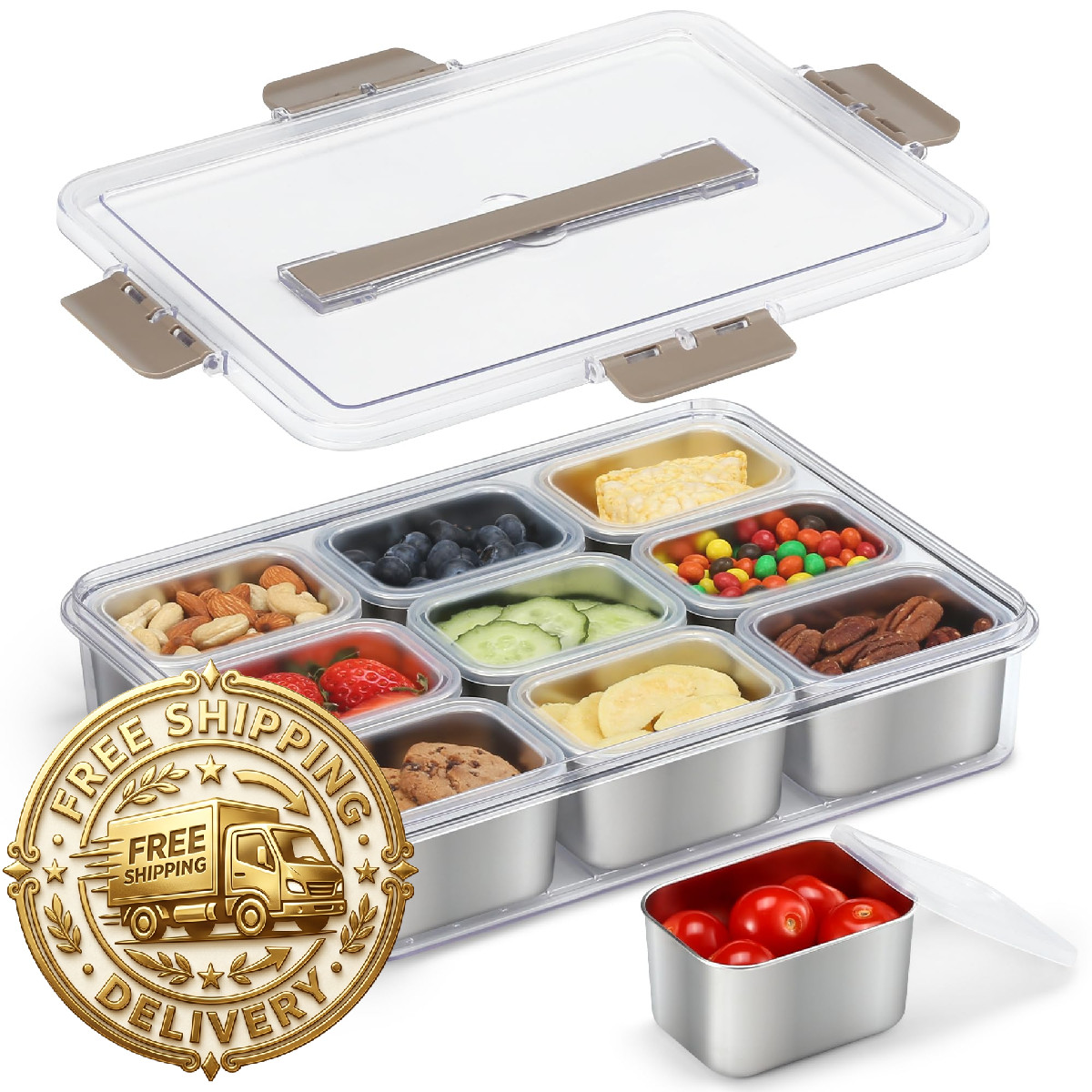 Shell And Turtle Snackle Container Stainless Steel Snack Containers For Adults