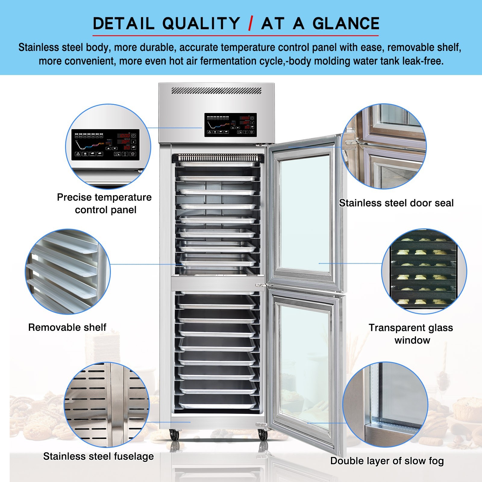 Kolice Commercial Dough Proofing Cabinet 18 Trays, Temperature: -15C to +45