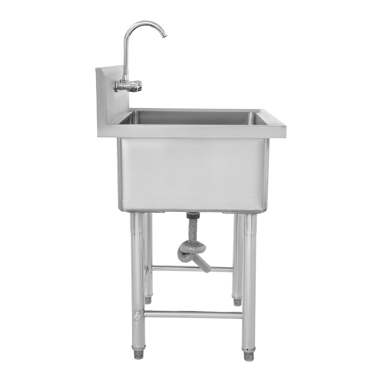 24×24 Inch 304 Stainless Steel Commercial Freestanding Sink 12 Inch Deep Single