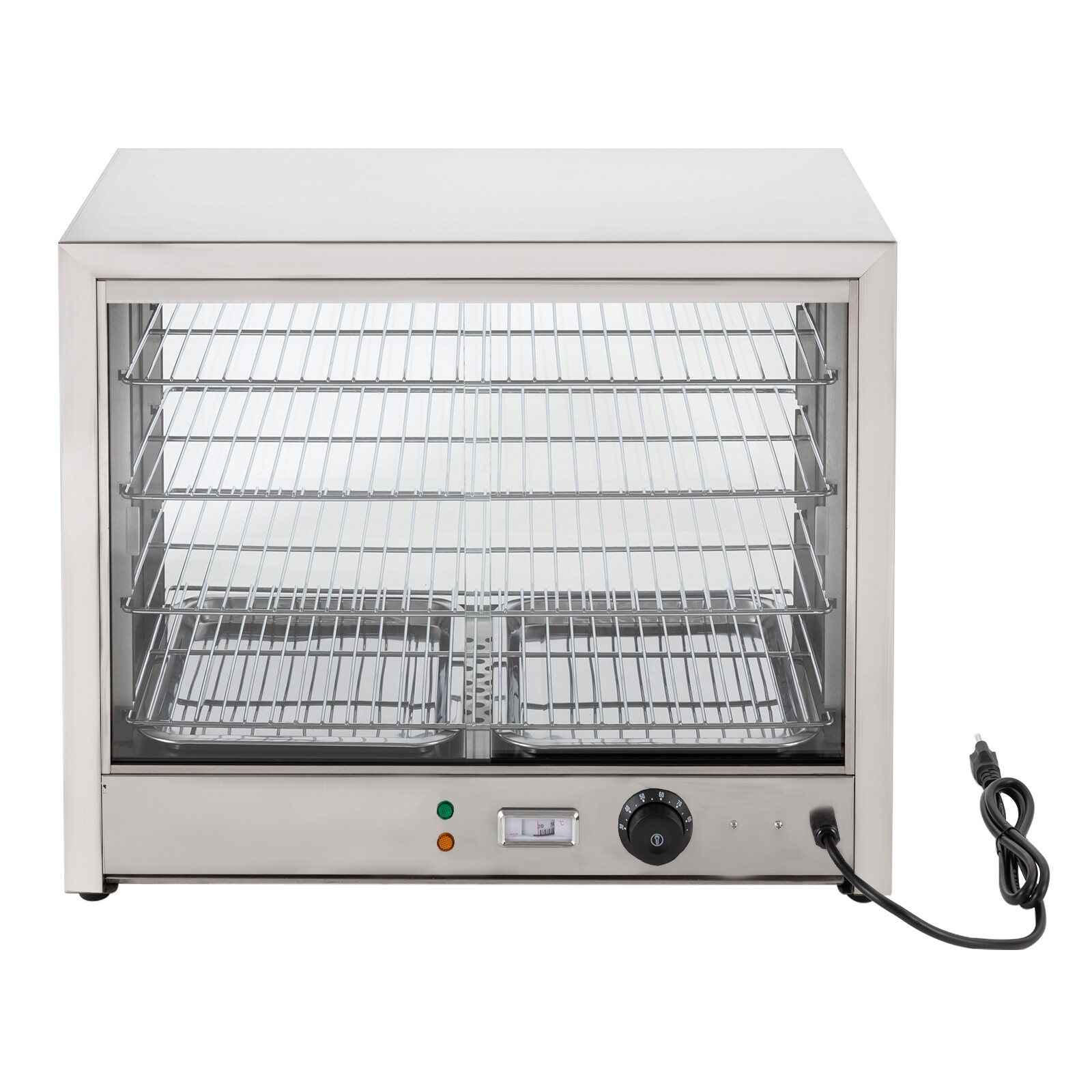 4-Tier Commercial Food Warmer Display Case Heated Countertop Pizza Cabinet 800W
