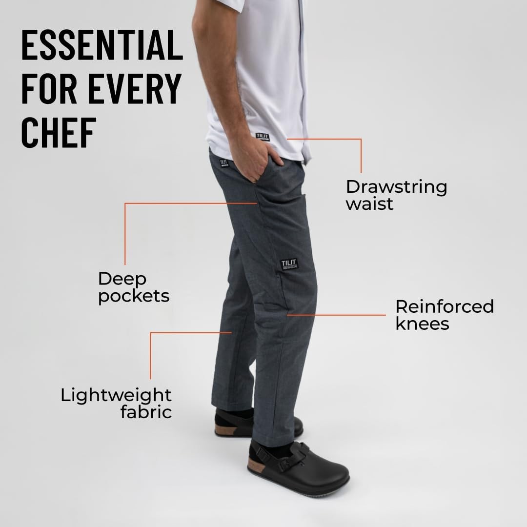 Essential Pants (Black, X-Large) | Premium Chef Pants, Unisex Pants for Men a…