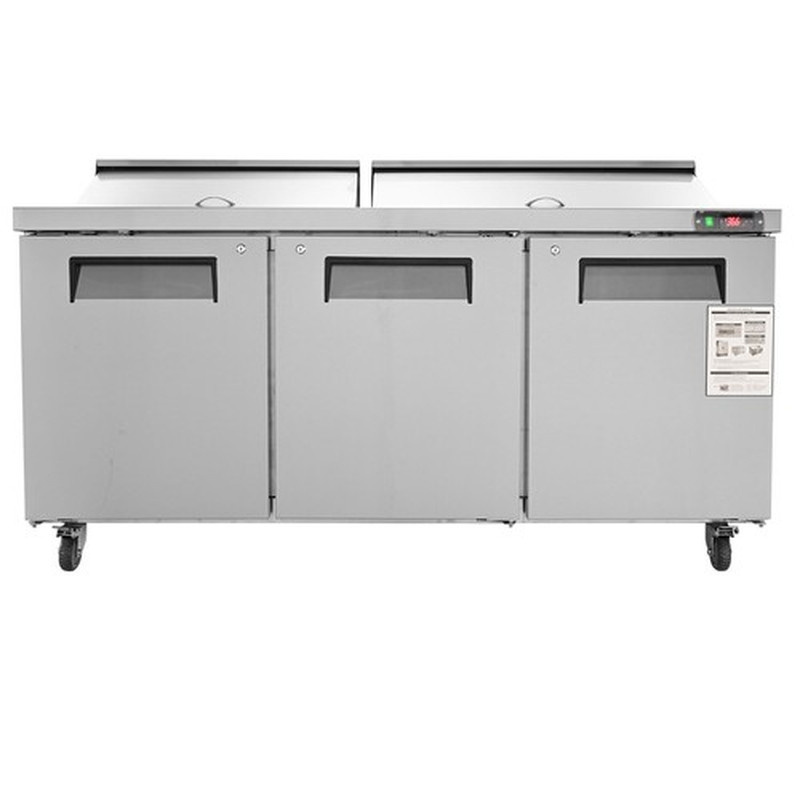 Refrigeration 72″W Sandwich Salad Prep Table 3 Doors with 18 Pan Capacity