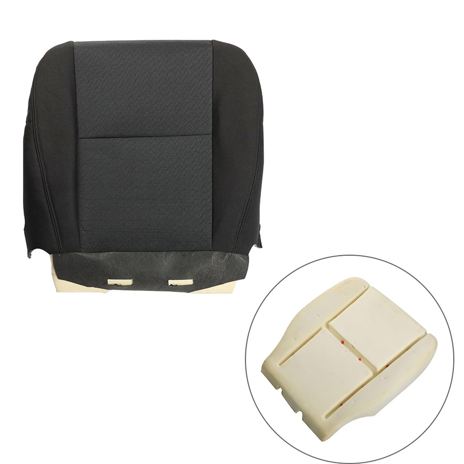 Front Driver Bottom Cloth Seat Cover with Foam Cushion for Silverado 2007-2014