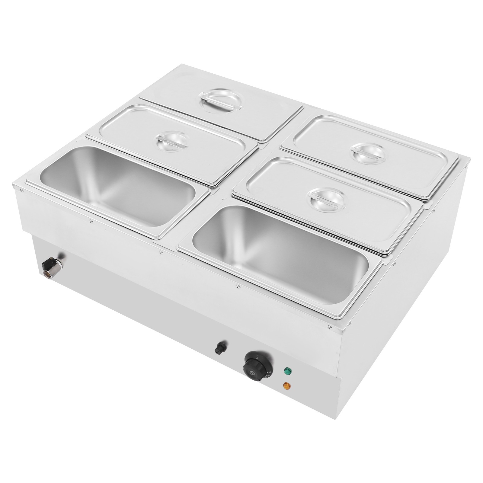 Stainless Steel Soup Warmer Electric Food Warmer 6-Pan Commercial Food Warmer