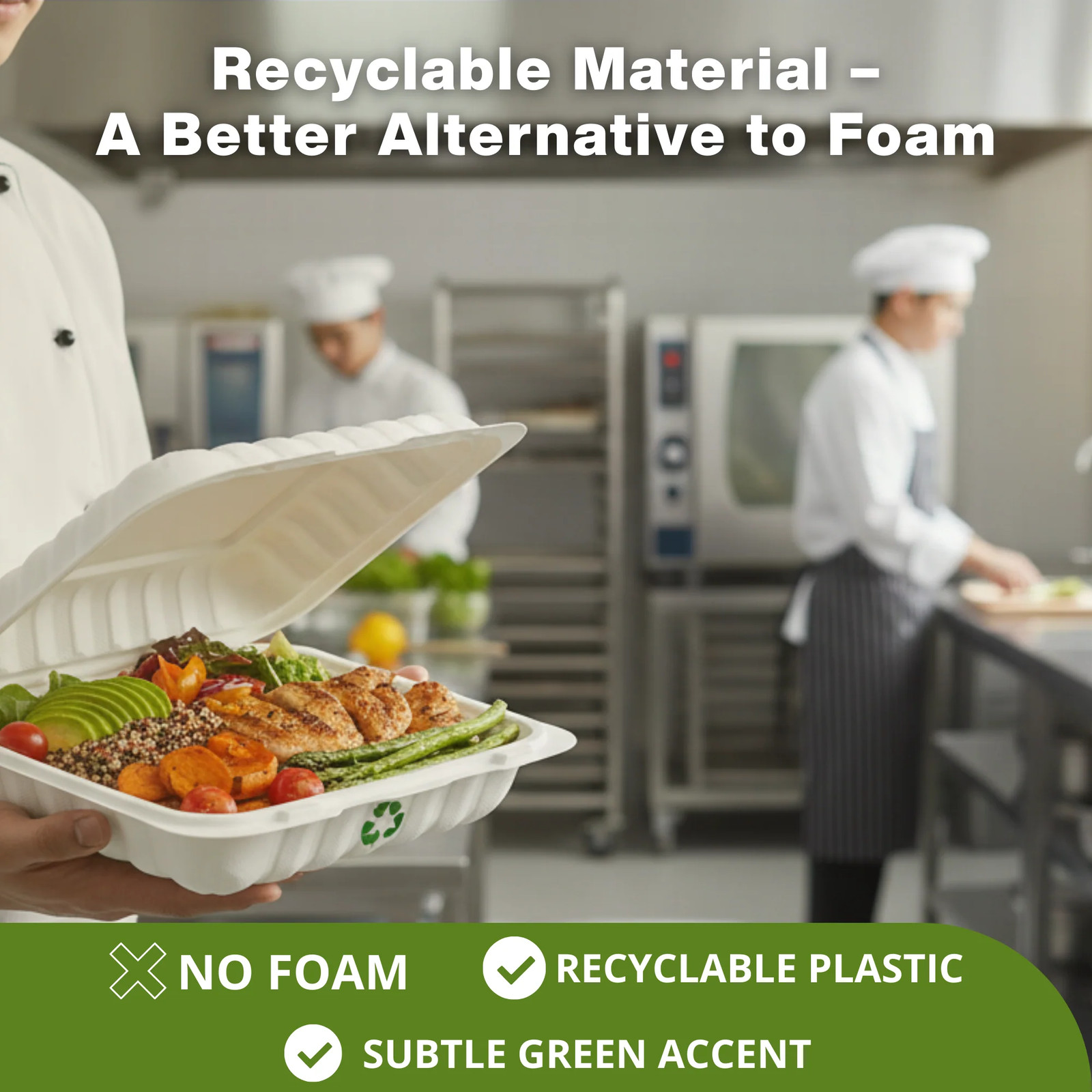 ProTakeOut, [ 8″ x 8″] 150 Pack (150/1)| Hinged Vented Take-Out Containers