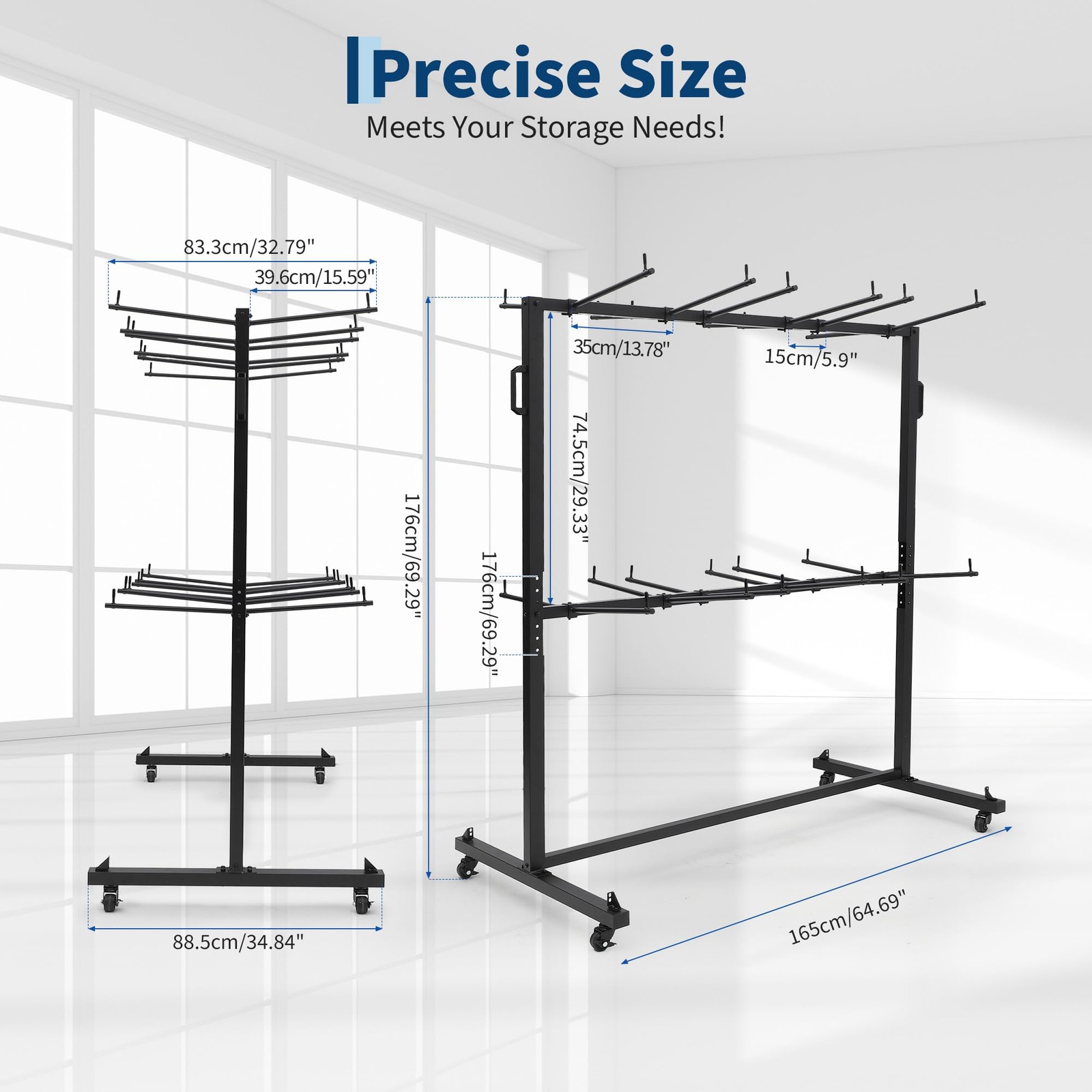 🚩Folding Chair Cart Dolly Hold 84 , 800 Lb Capacity Chair Holder Rack with Cove