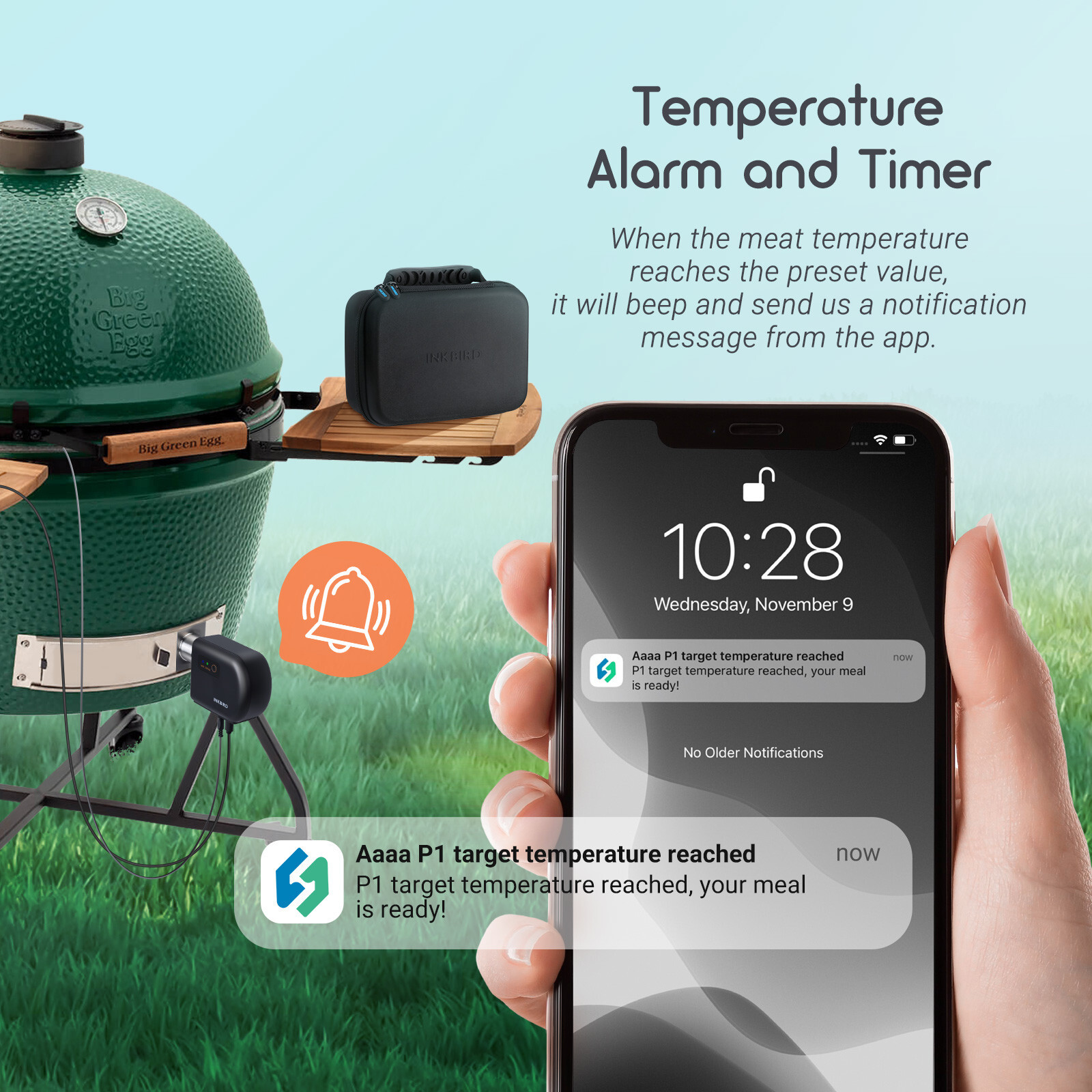 Automatic Smoker Fan Controller Bluetooth Wi-Fi BBQ Thermometer ISC-027BW Primo