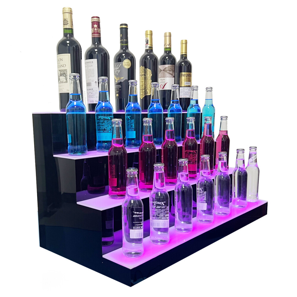 LED Lighted Liquor Bottle Display Shelf Back Bar Bottle Display Stand 31″ 39″ US