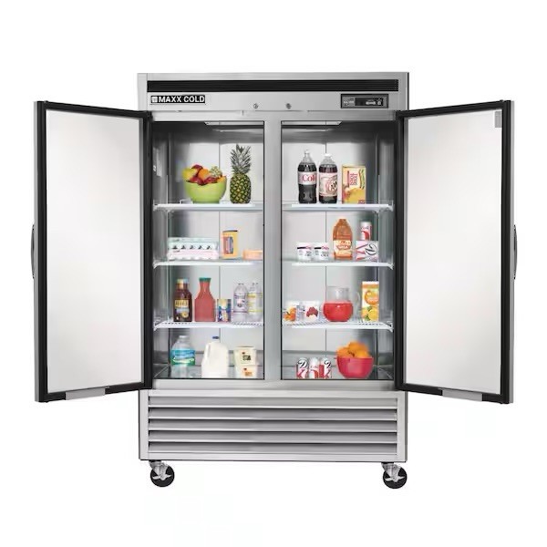 Used 54″ Maxx Cold MCR-49FDHC Stainless Two Section Reach In Refrigerator 120V